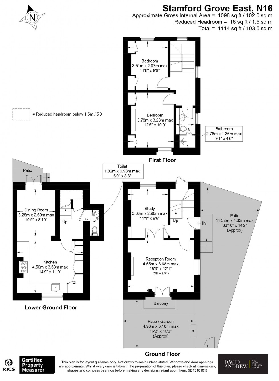 Floorplan for Stamford Grove East, London, N16