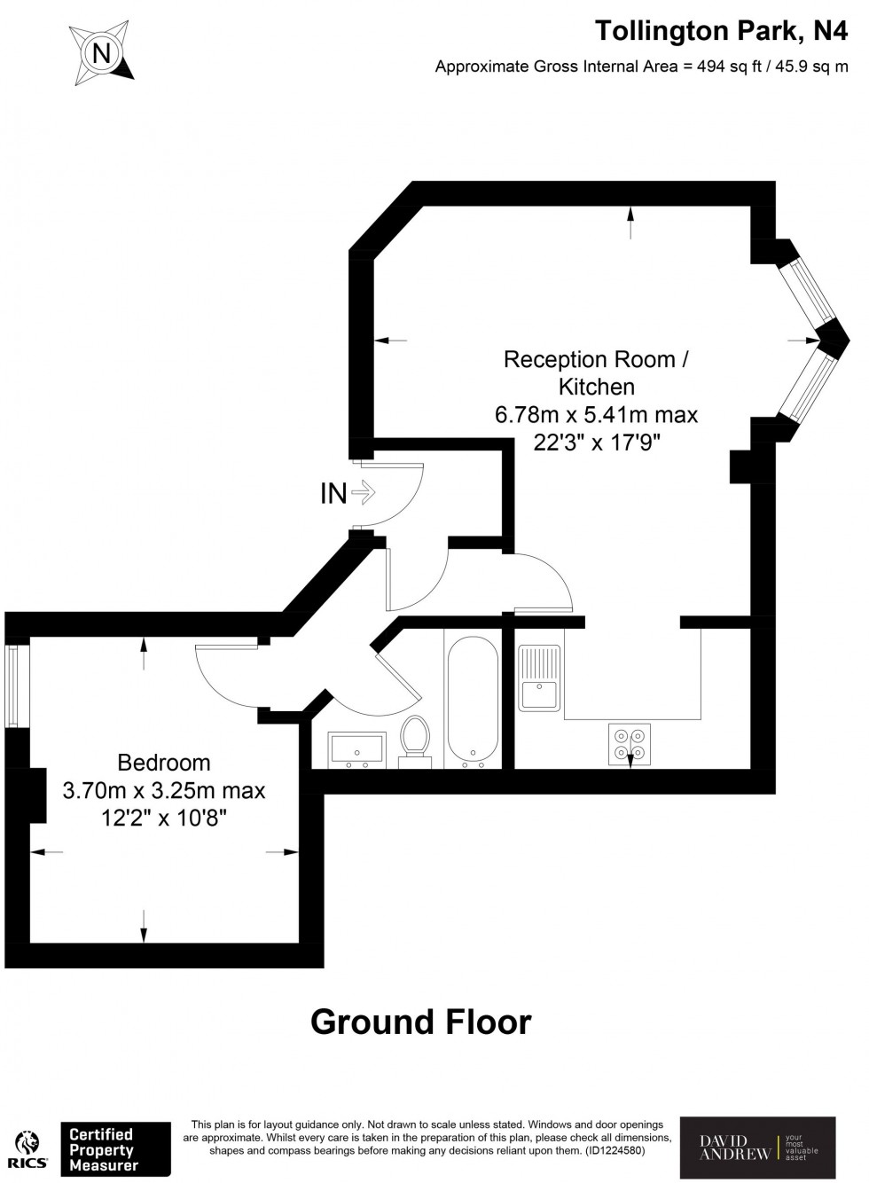 Floorplan for Tollington Park, London, N4