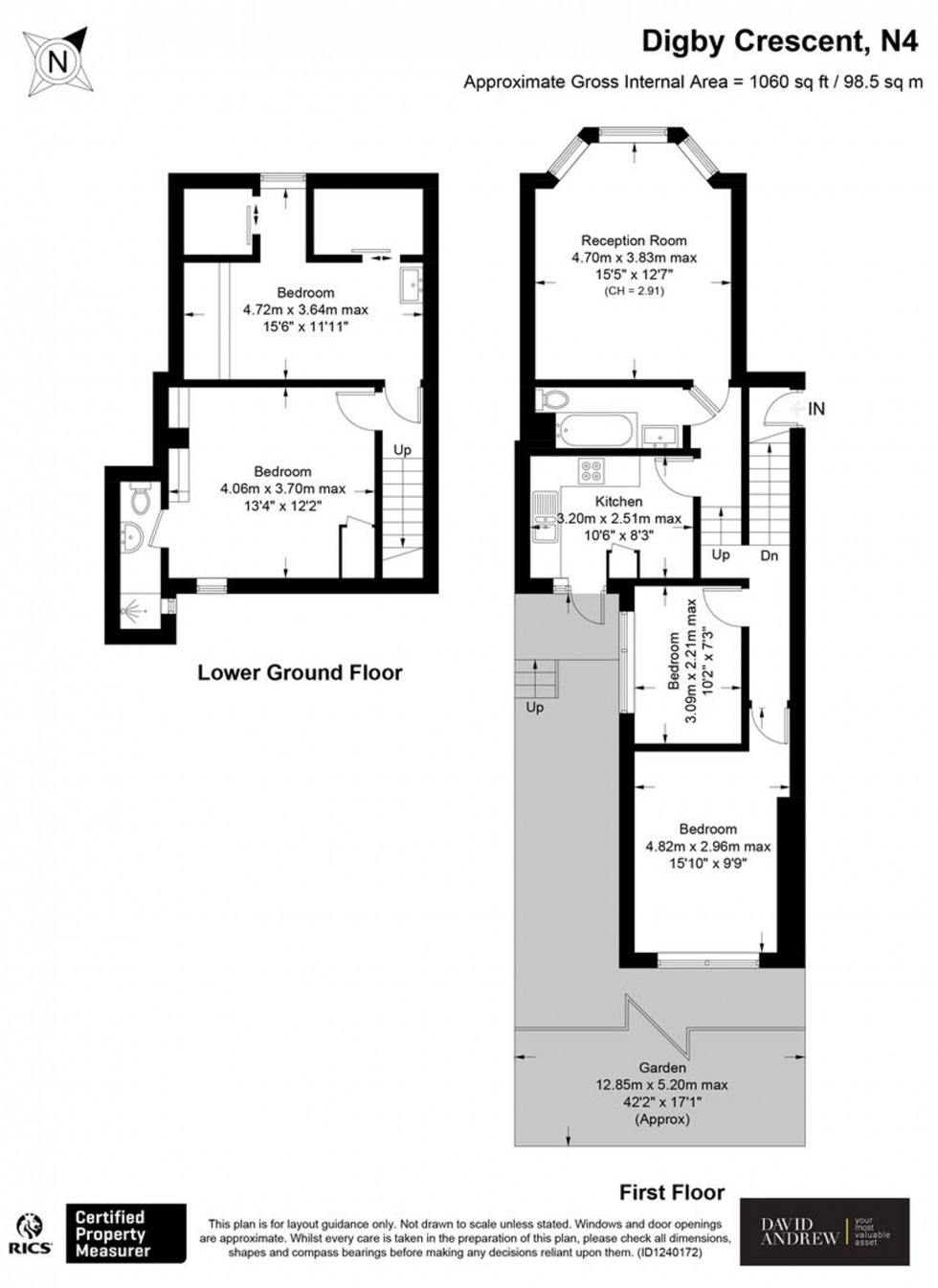 Floorplan for Digby Crescent, London, N4