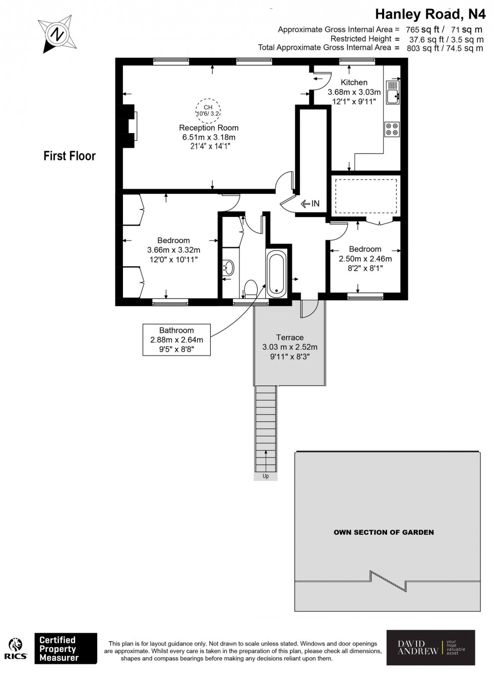 Floorplan for Hanley Road, London, N4