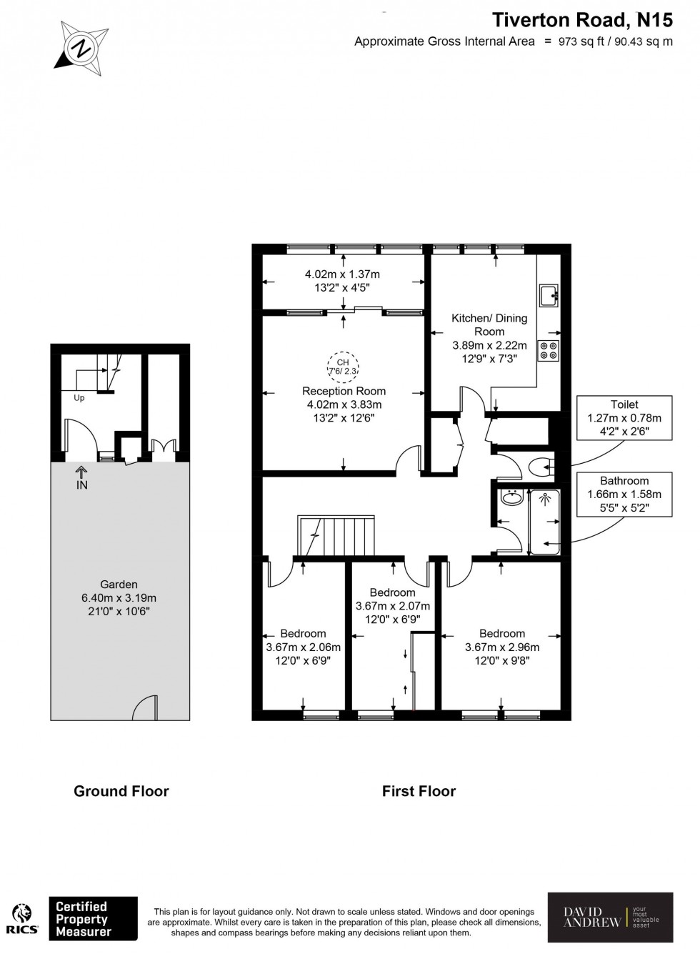 Floorplan for Tiverton Road, London, N15
