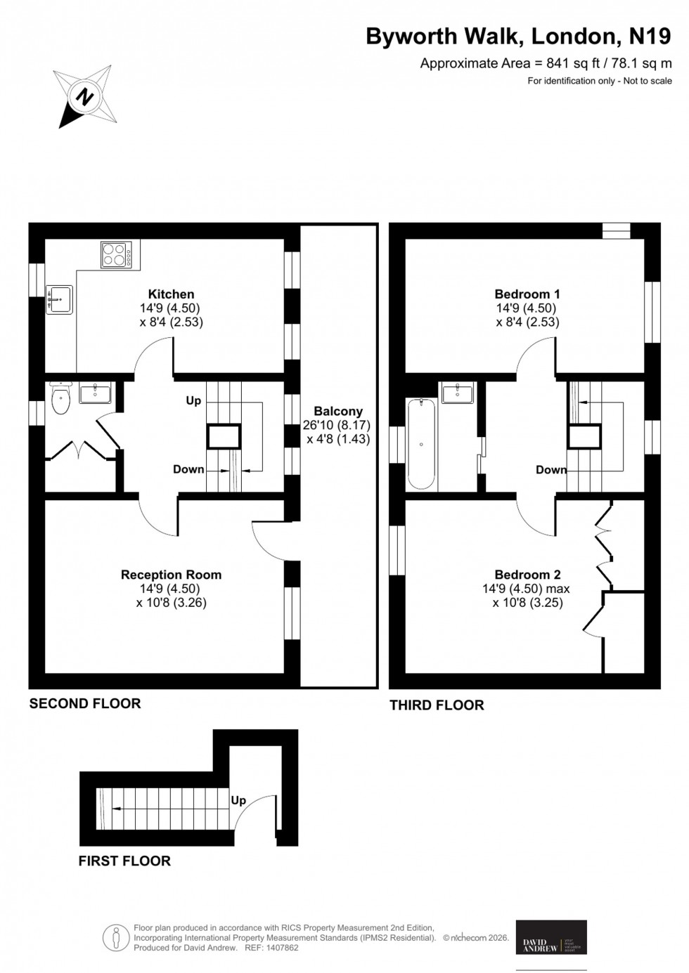 Floorplan for Byworth Walk, London, N19