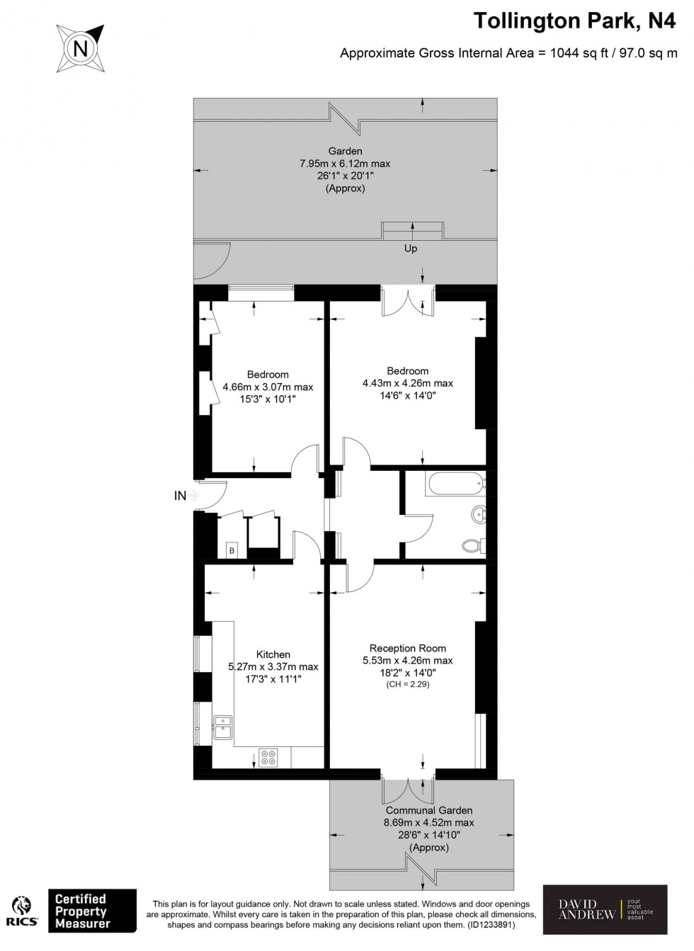 Floorplan for Tollington Park, London, N4