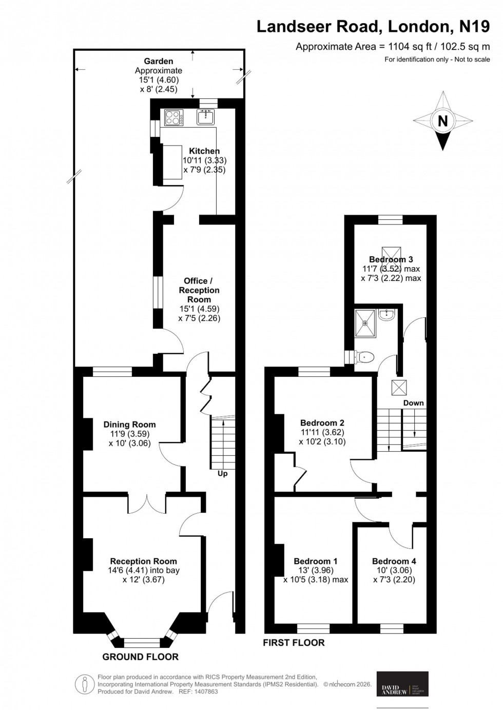 Floorplan for Landseer Road, London, N19