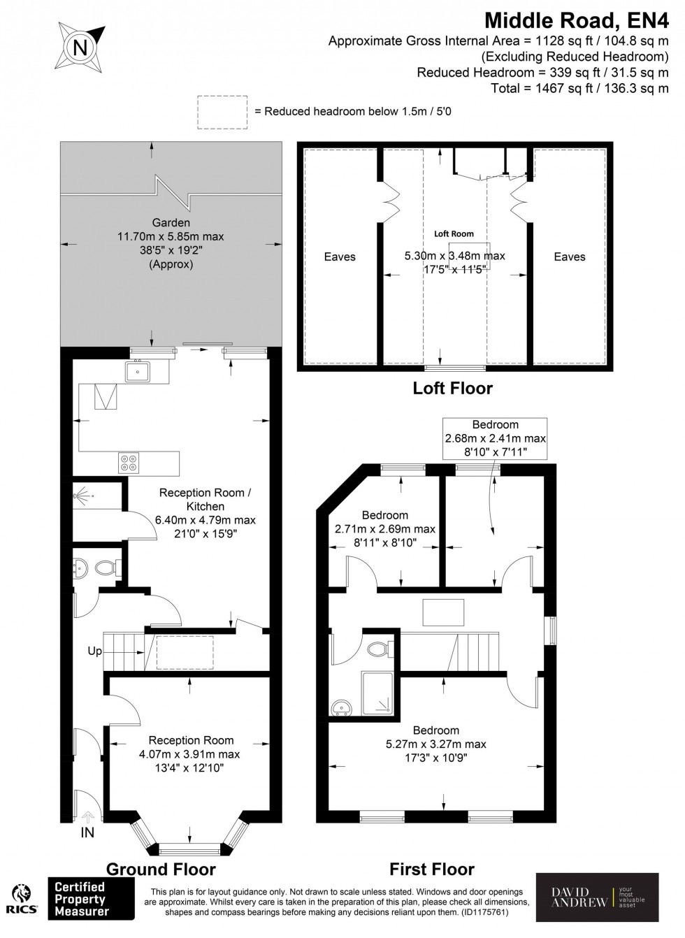 Floorplan for Middle Road, East Barnet, EN4
