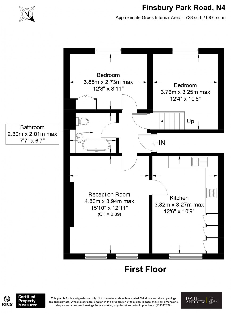 Floorplan for Finsbury Park Road, London, N4