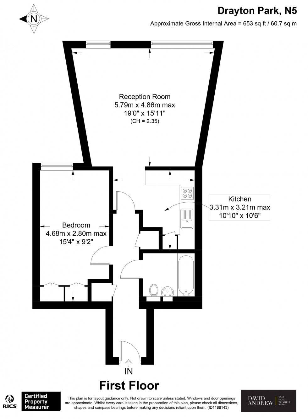 Floorplan for Drayton Park, London, N5
