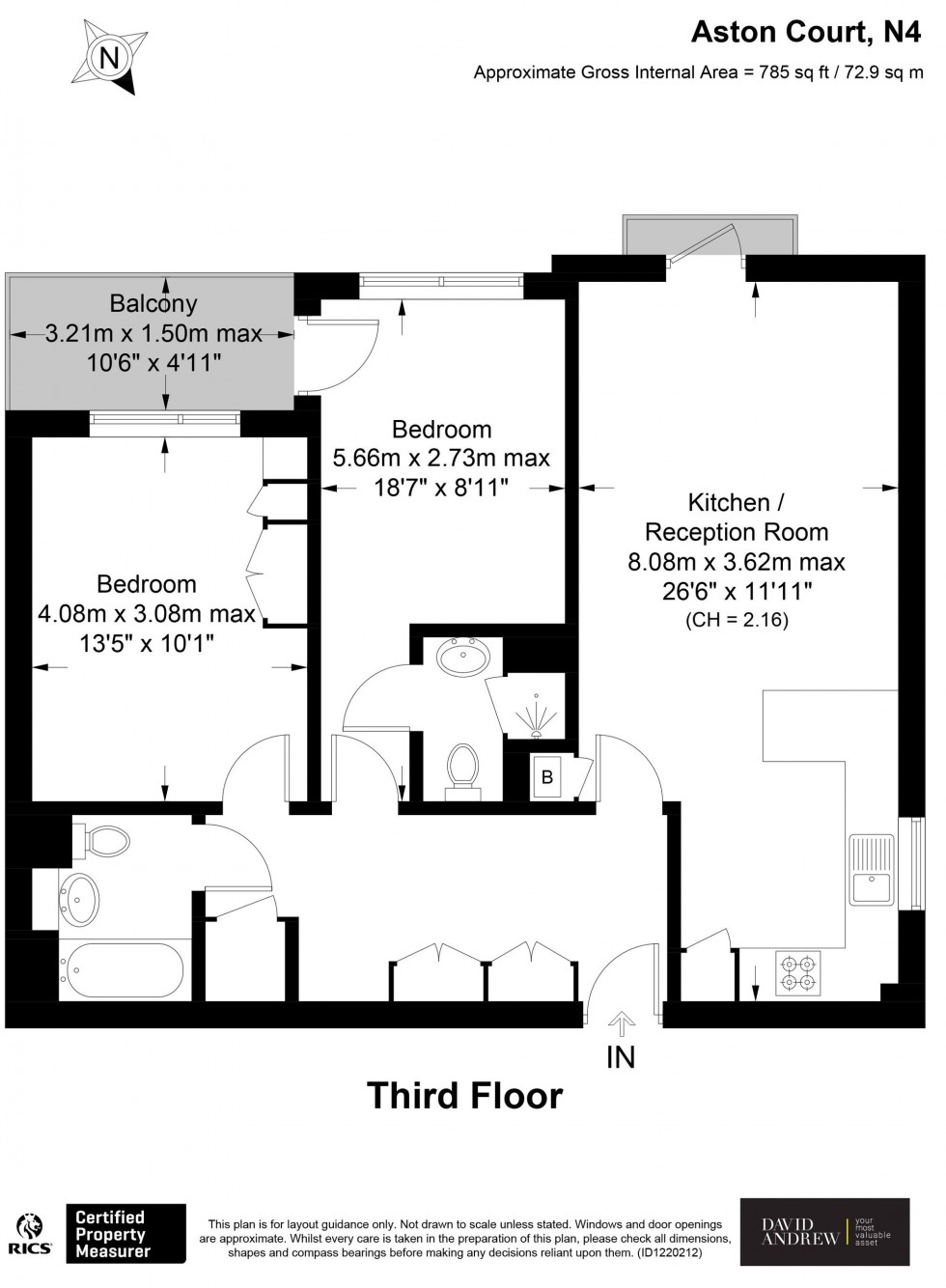 Floorplan for Queens Drive, Aston Court, N4