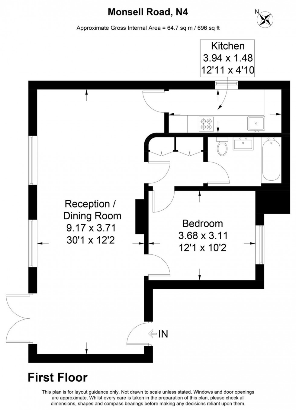 Floorplan for Monsell Road, London, N4