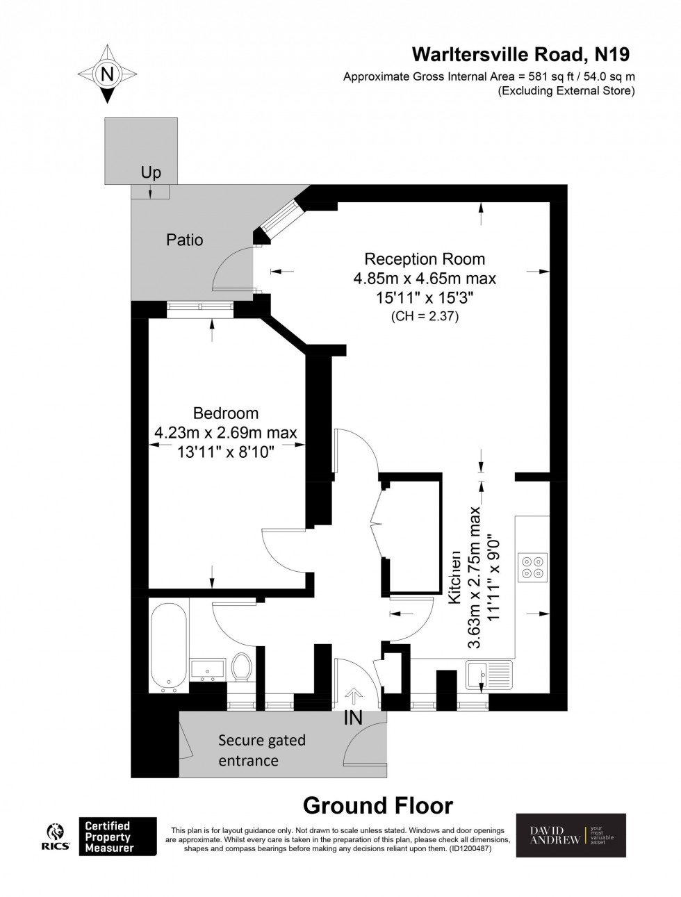 Floorplan for Warltersville Road, London, N19