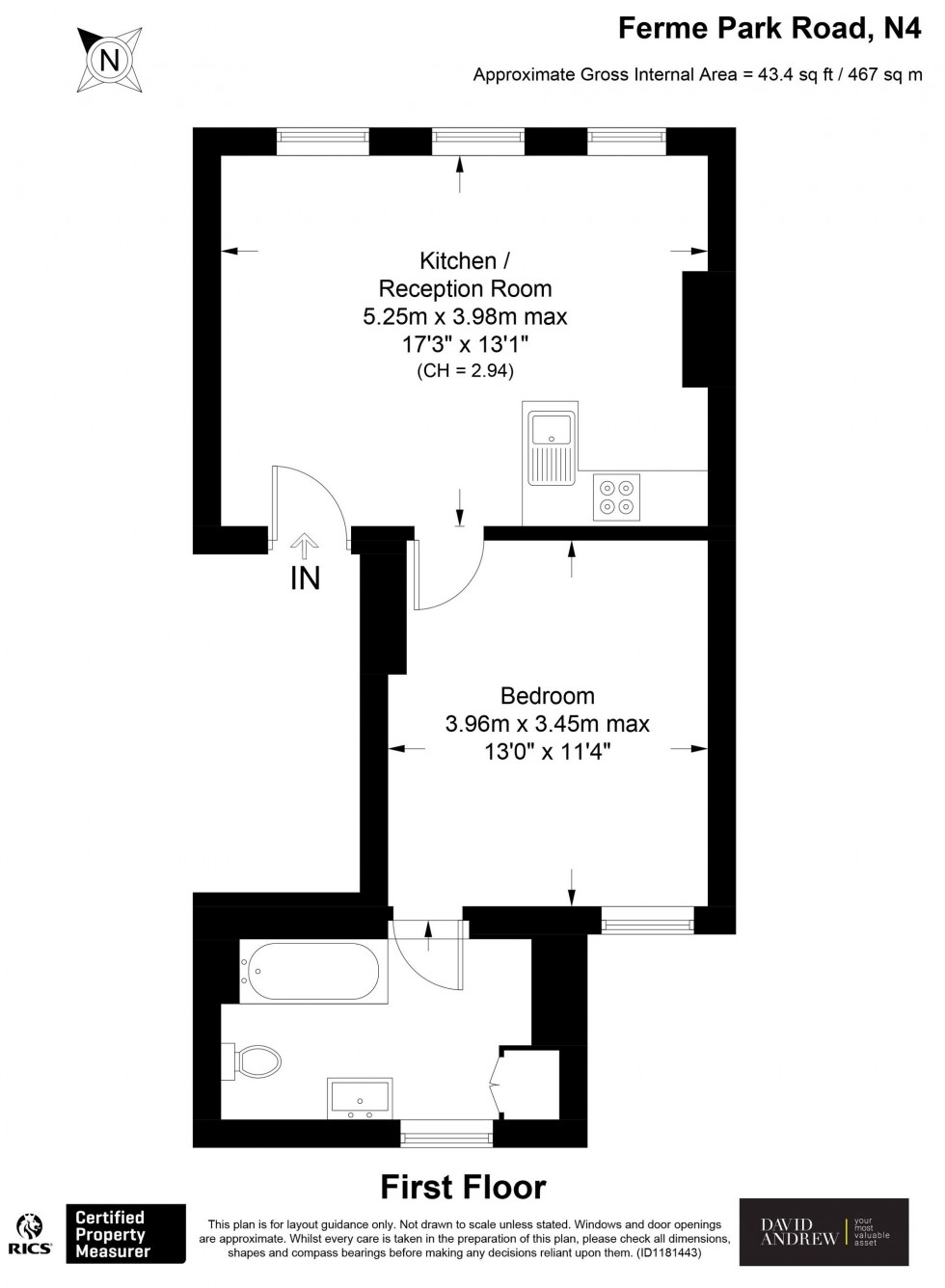 Floorplan for Ferme Park Road, London, N4