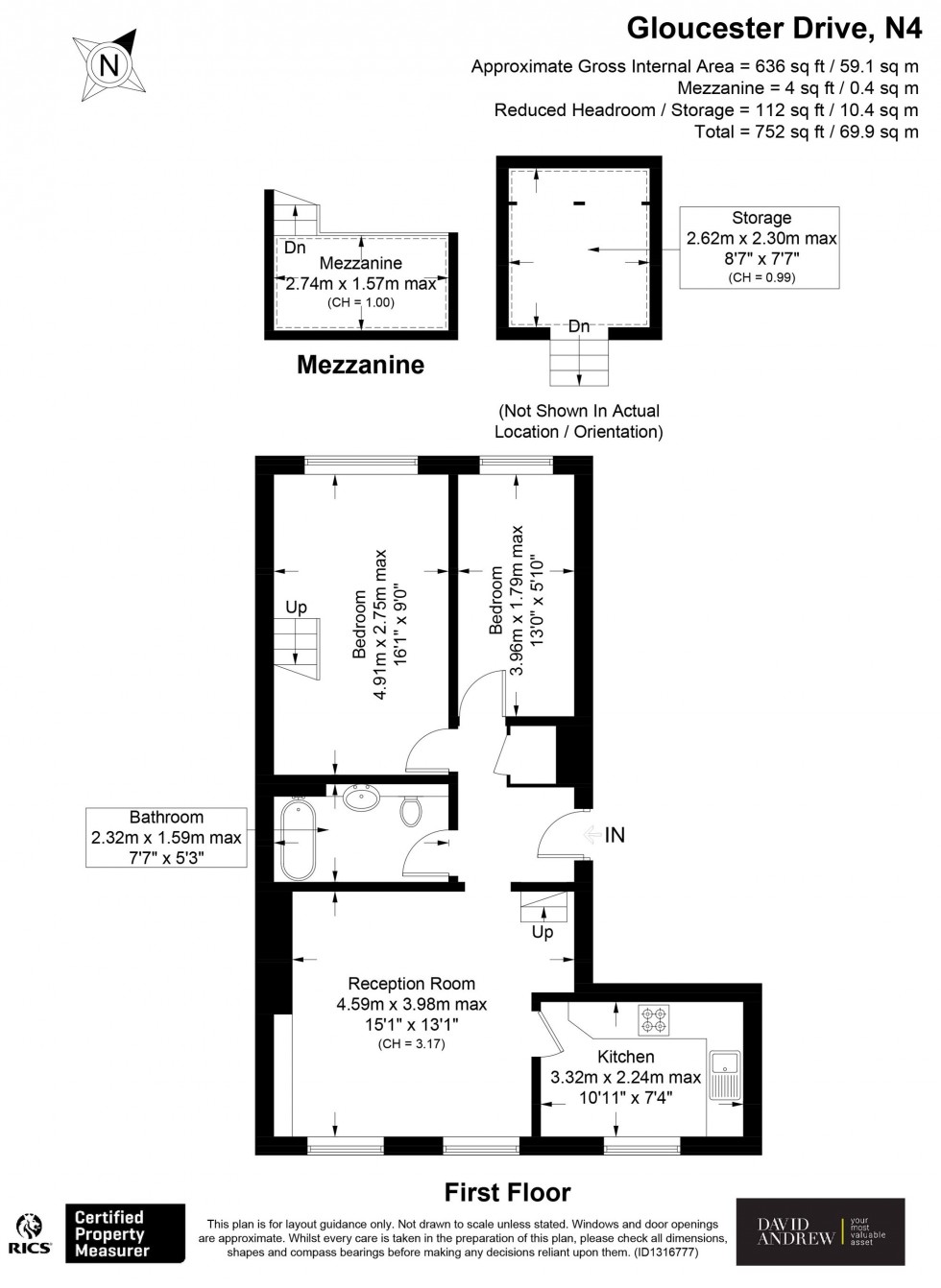 Floorplan for Gloucester Drive, London, N4
