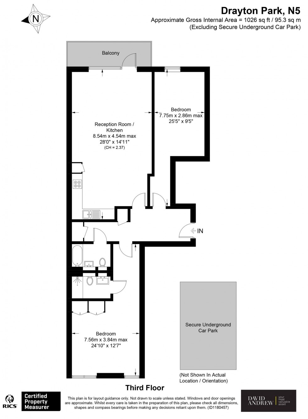 Floorplan for Drayton Park, London, N5