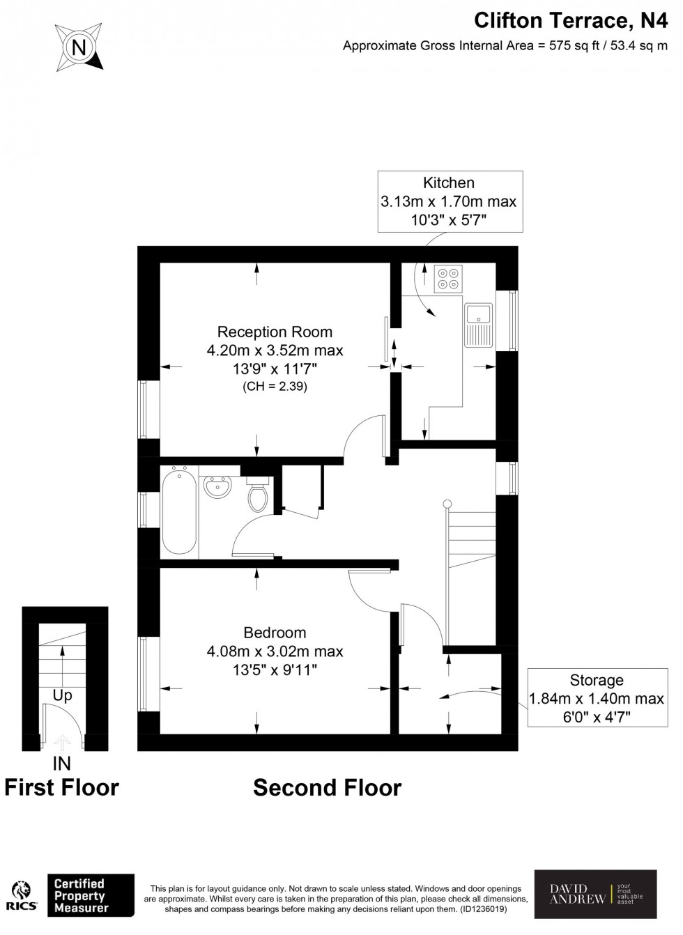 Floorplan for Clifton Terrace, London, N4