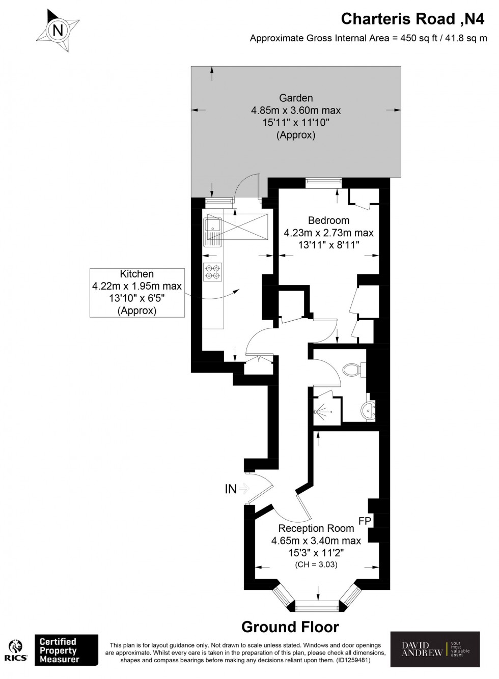 Floorplan for Charteris Road, London, N4