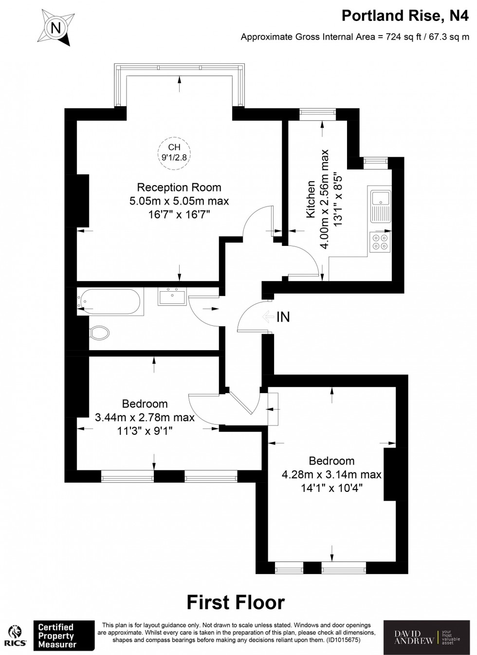 Floorplan for Portland Rise, London, N4