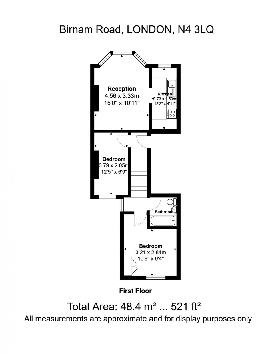 Floorplan for Birnam Road, London, N4