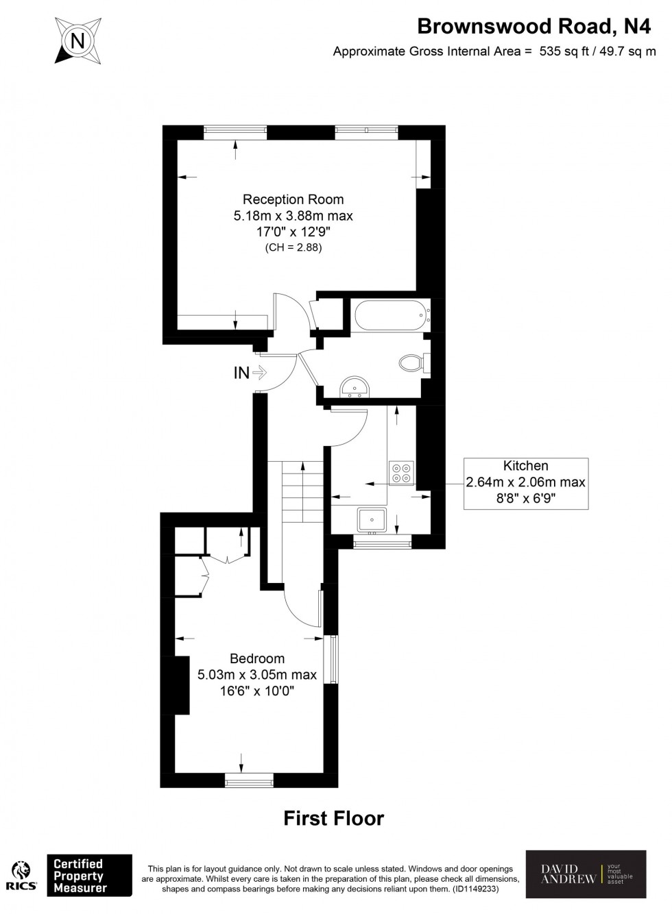 Floorplan for Brownswood Road, London, N4