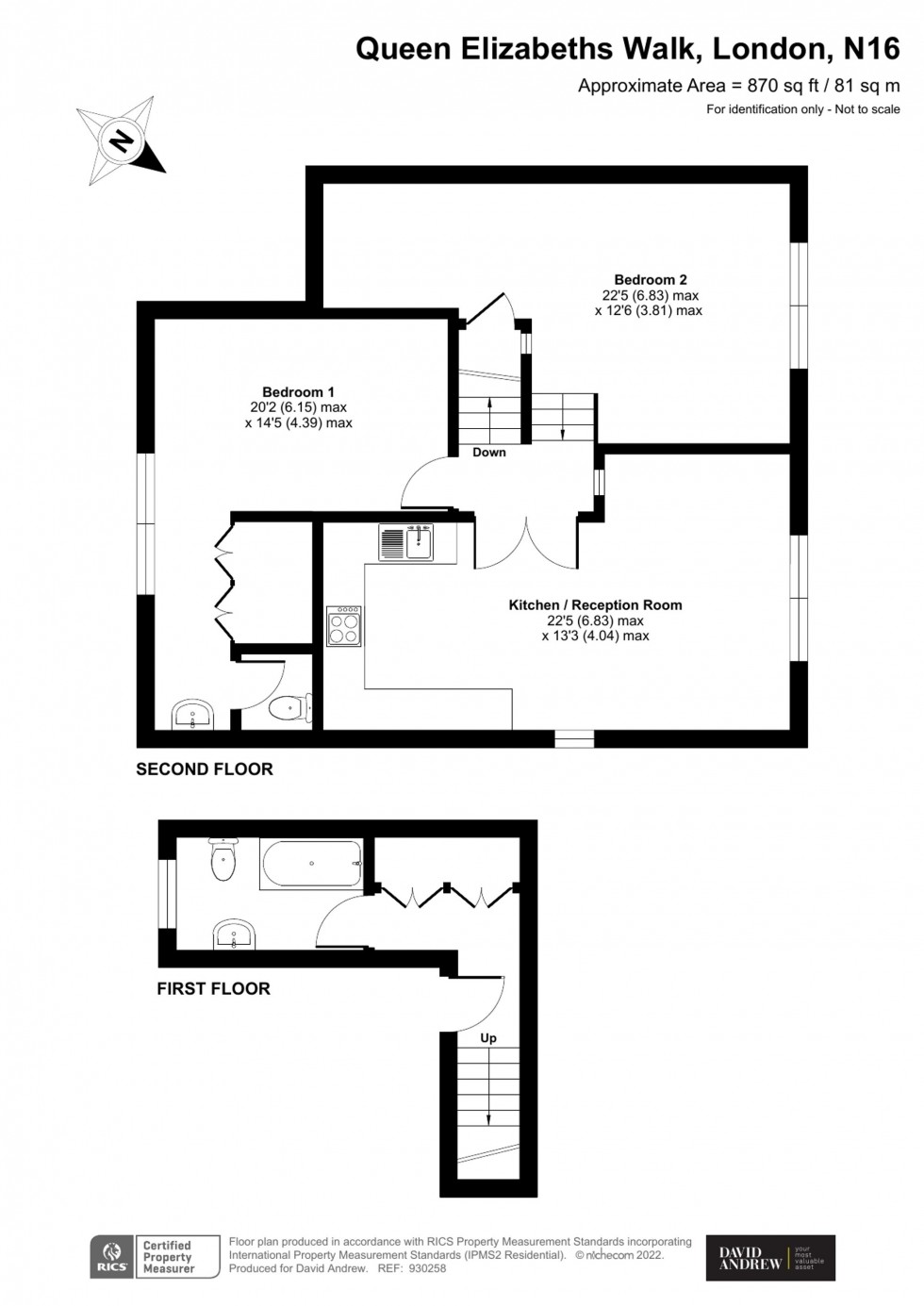 Floorplan for Queen Elizabeths Walk, London, N16