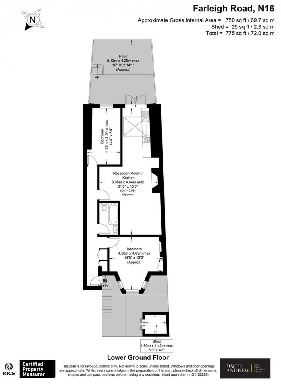 Floorplan for Farleigh Road, London, N16