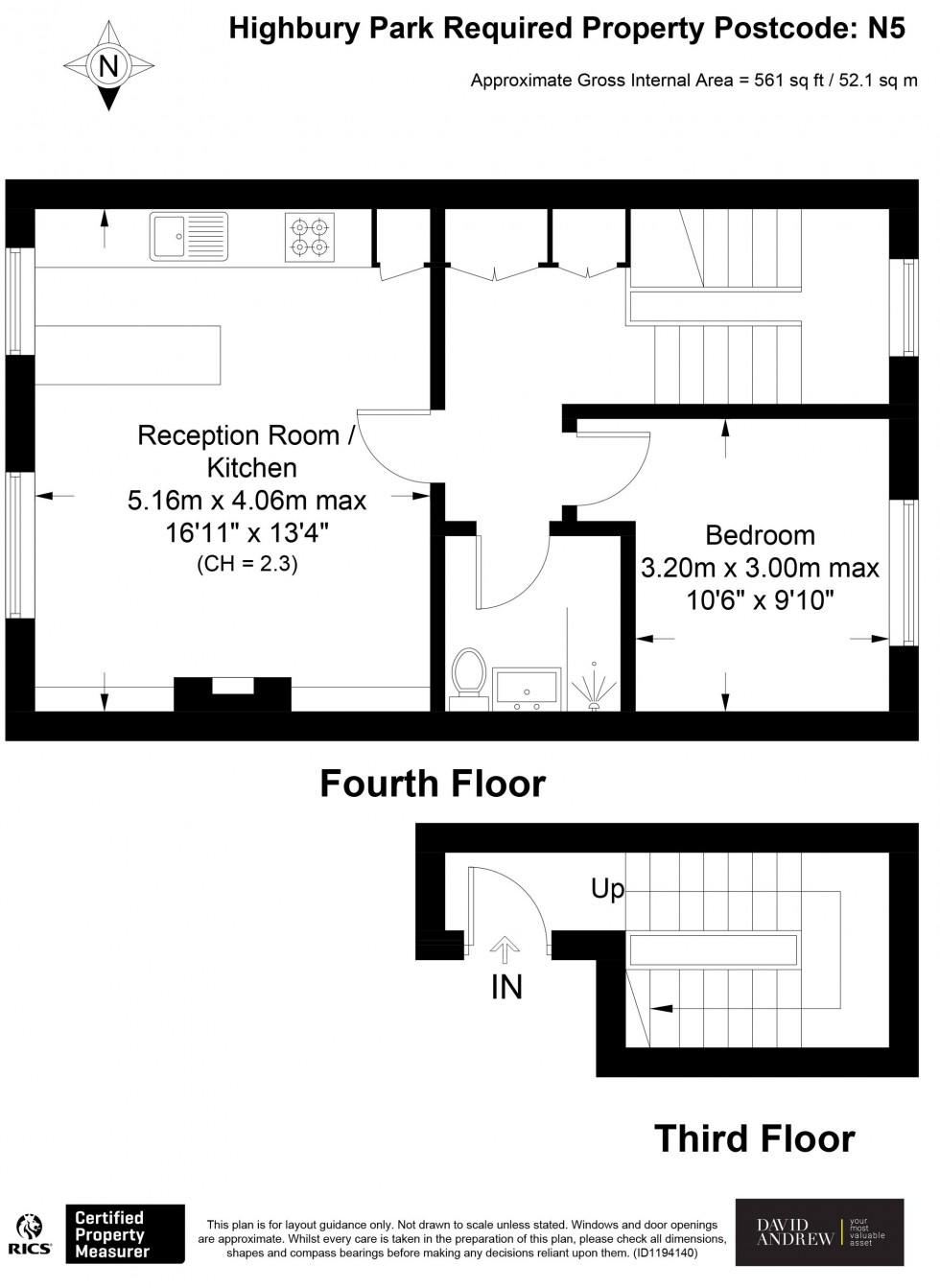 Floorplan for Highbury Park, London, N5