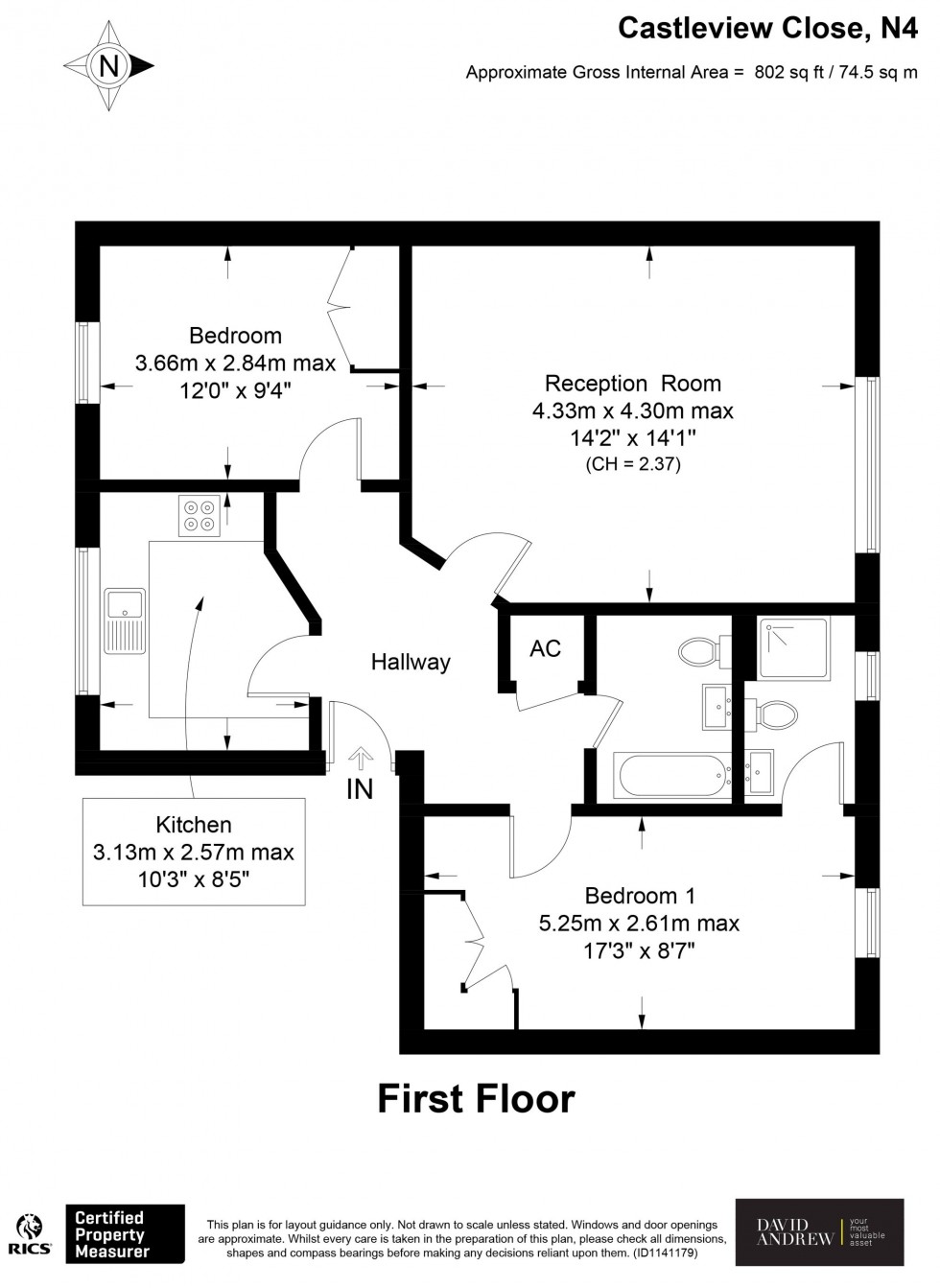 Floorplan for Castleview Close, London, N4