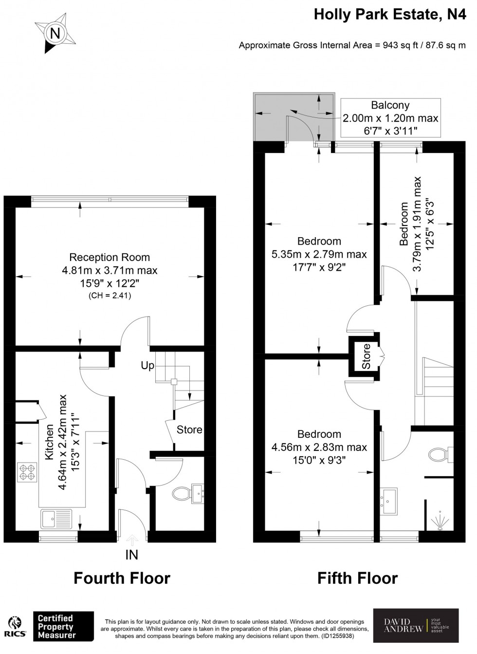 Floorplan for Holly Park Estate, London, N4
