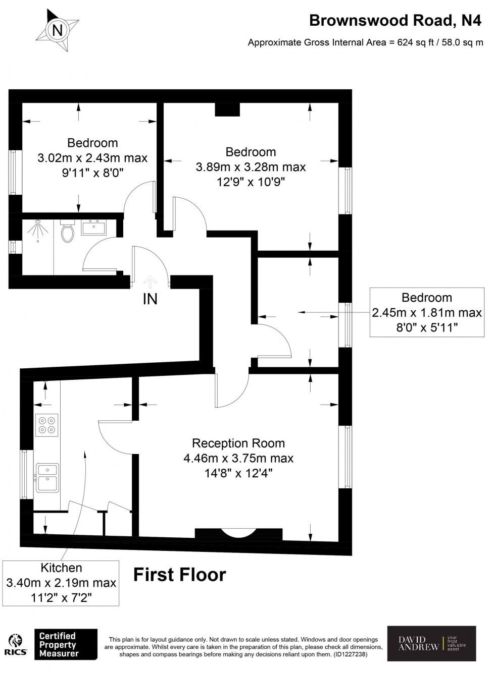 Floorplan for Brownswood Road, London, N4