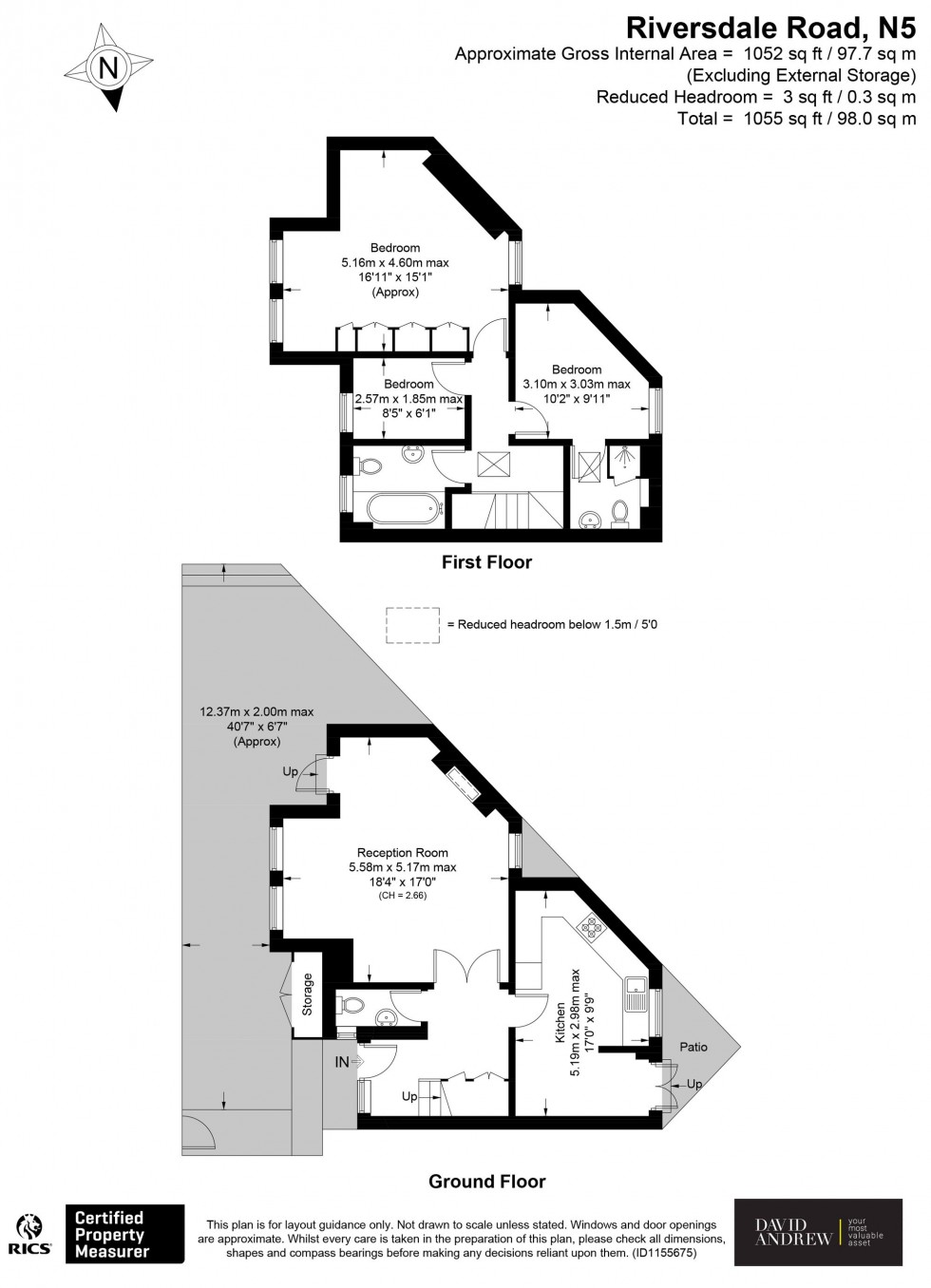 Floorplan for Riversdale Road, London, N5