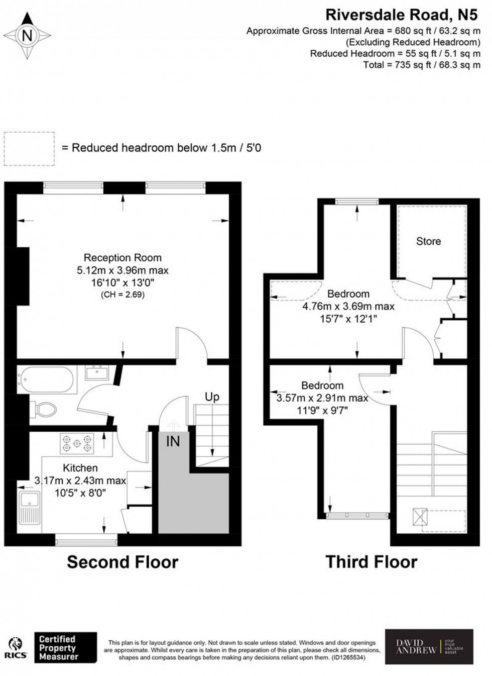 Floorplan for Riversdale Road, London, N5