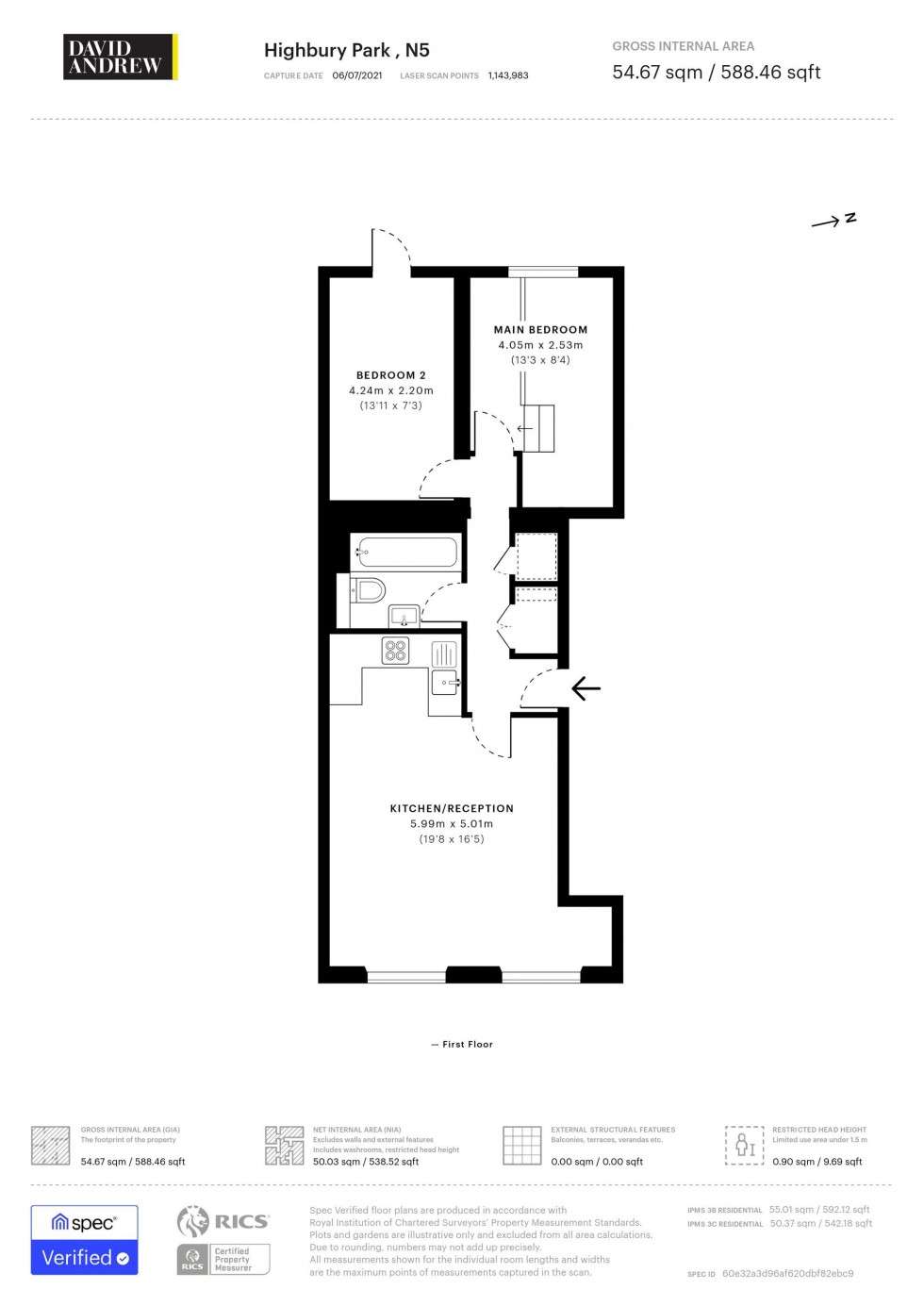 Floorplan for Highbury Park, London, N5