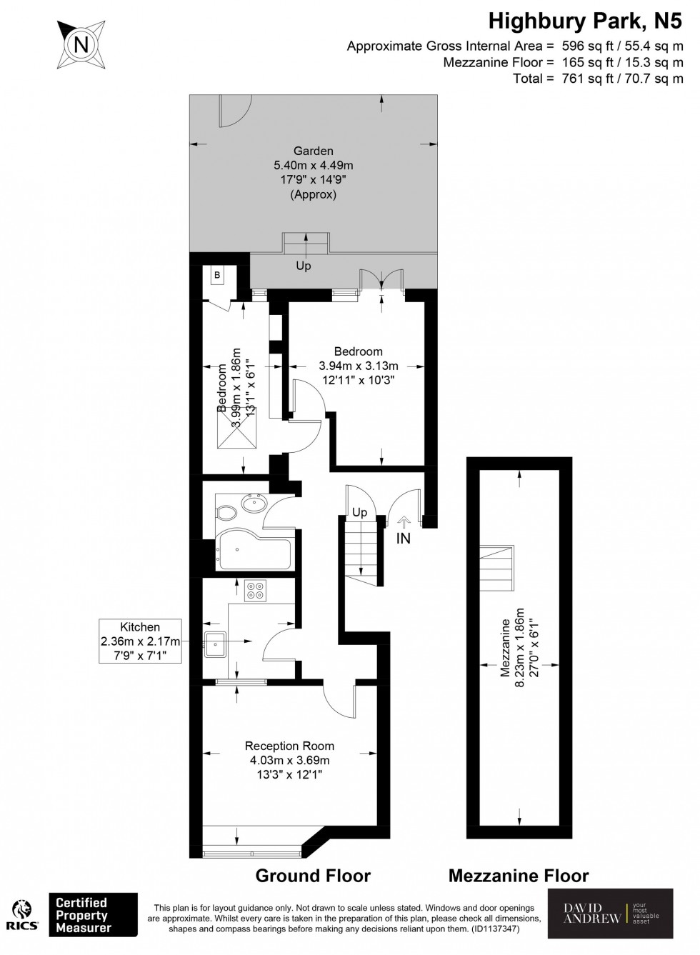 Floorplan for Highbury Park, London, N5