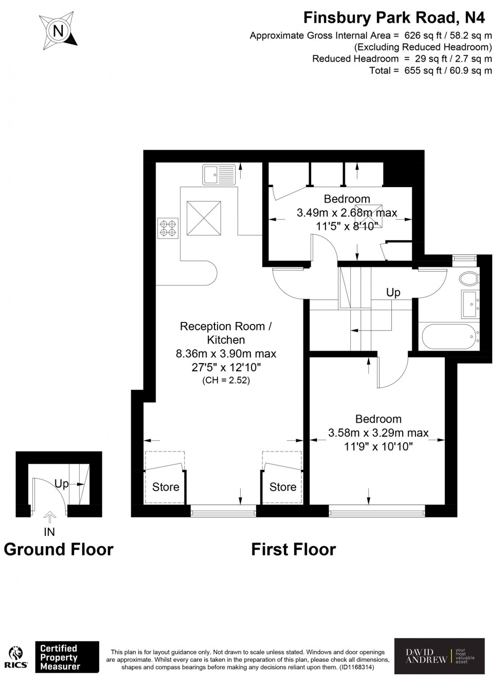 Floorplan for Finsbury Park Road, London, N4