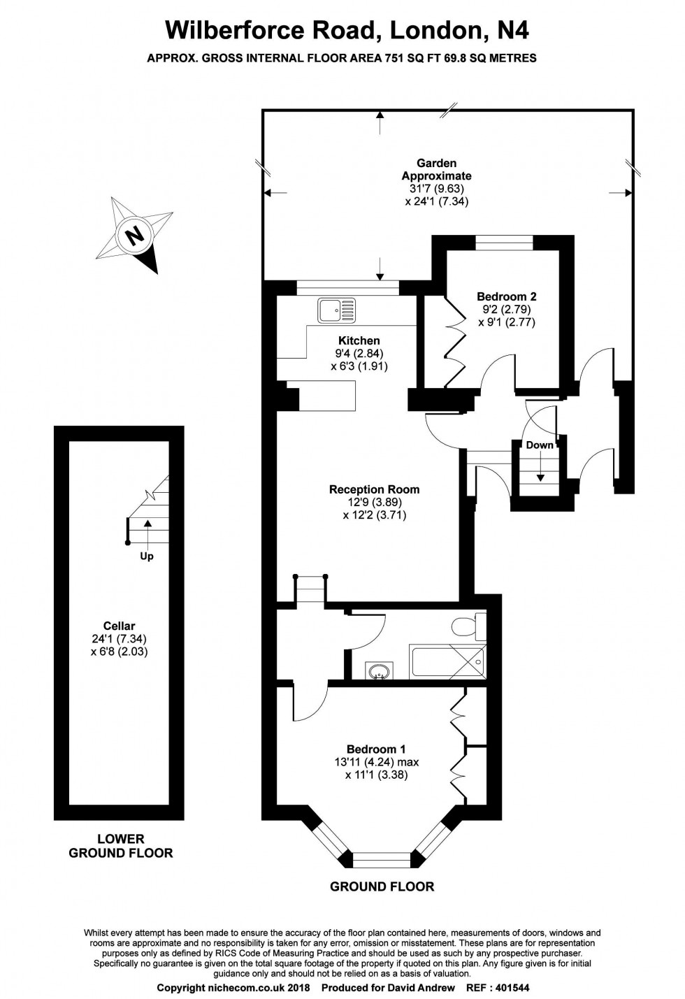 Floorplan for Wilberforce Road, London, N4