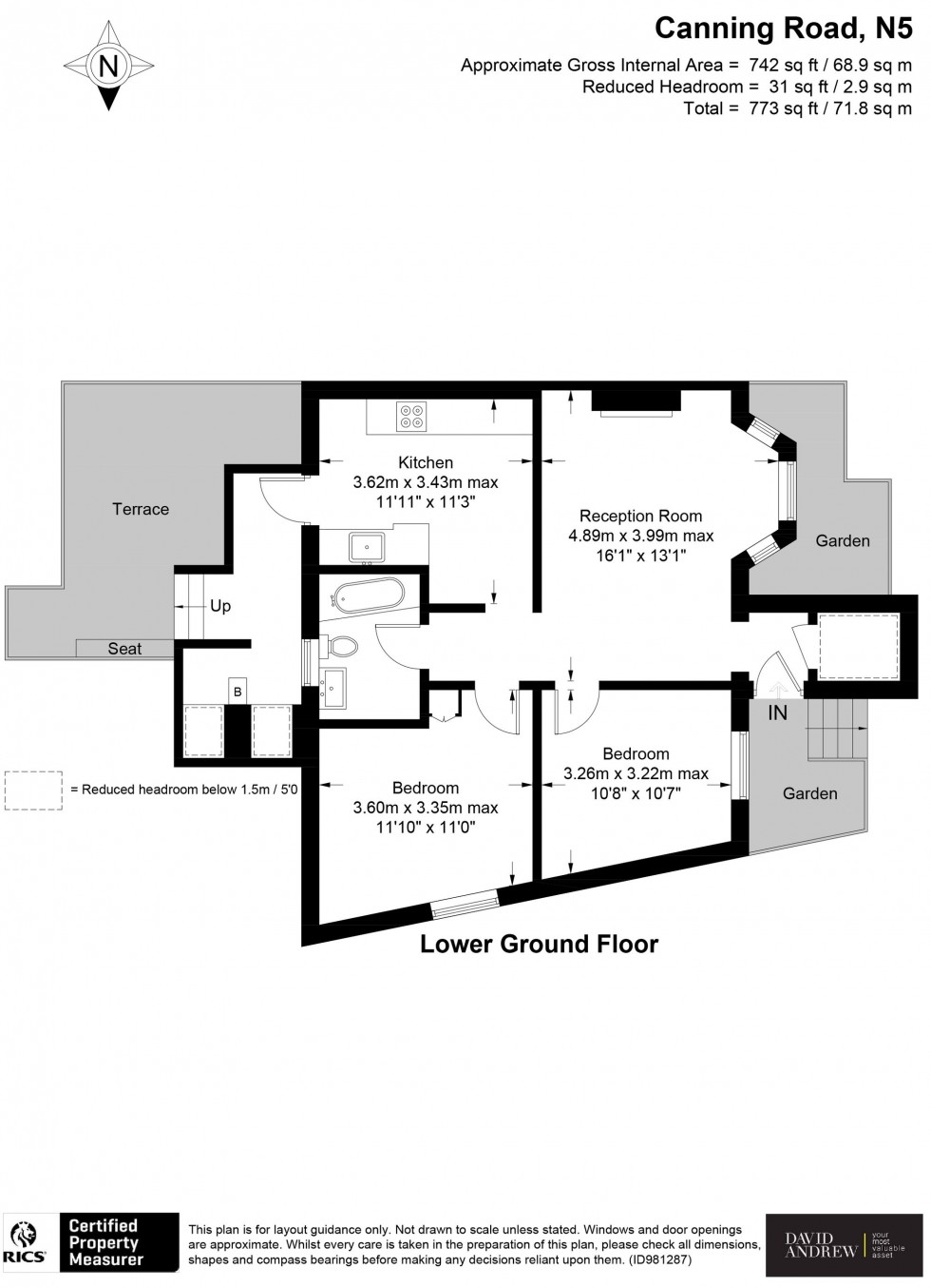 Floorplan for Canning Road, London, N5