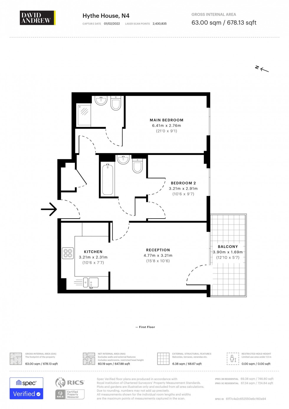 Floorplan for Green Lanes Walk, Hythe House, N4