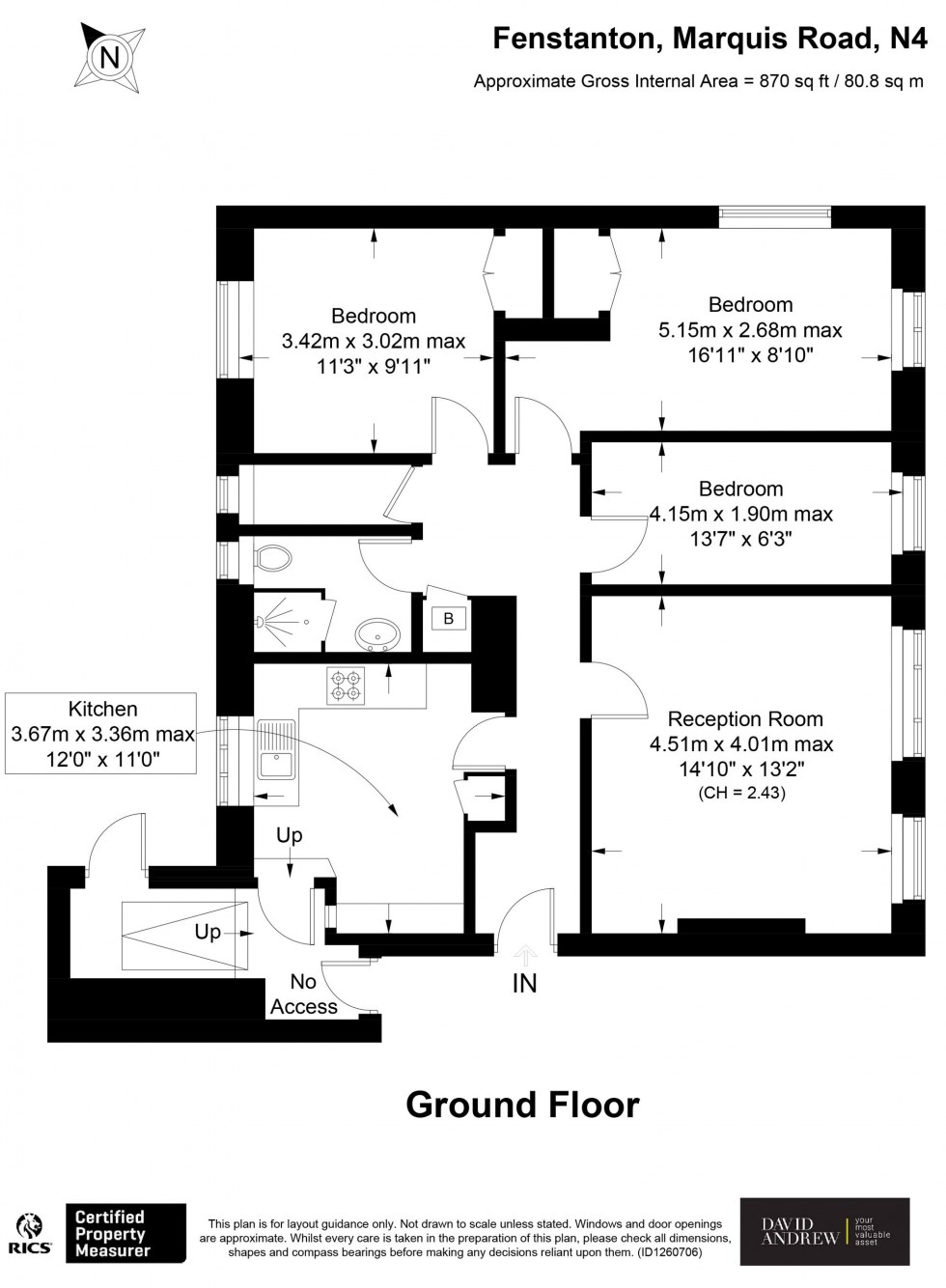 Floorplan for Marquis Road, London, N4