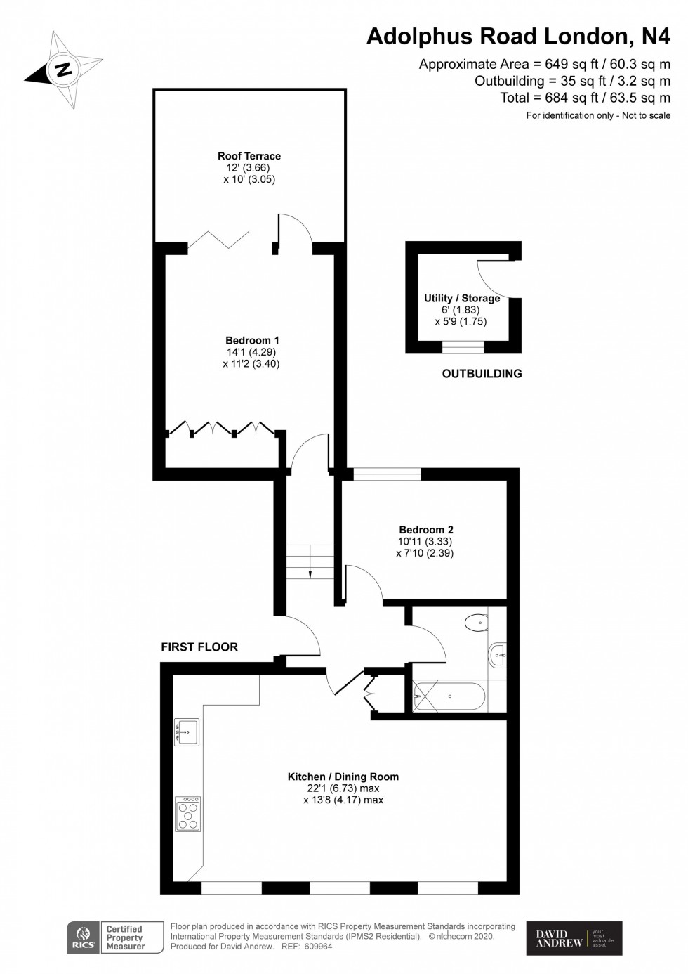 Floorplan for Adolphus Road, London, N4