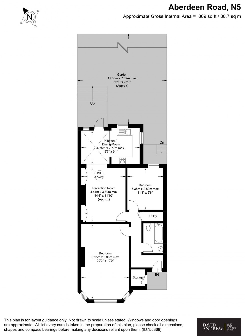 Floorplan for Aberdeen Road, London, N5