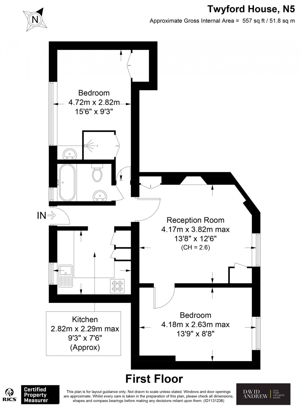 Floorplan for Elwood Street, Twyford House Elwood Street, N5