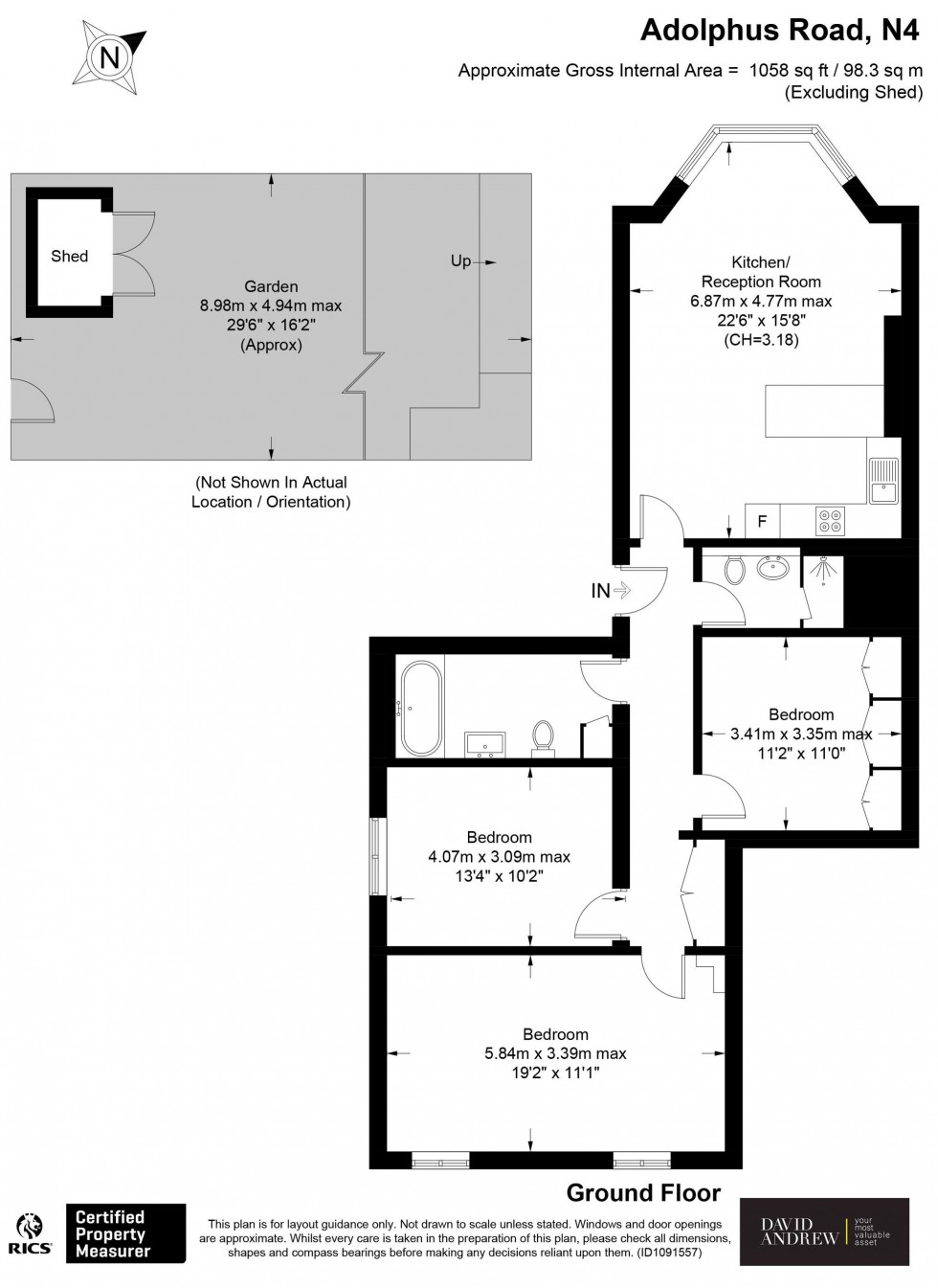 Floorplan for Adolphus Road, London, N4