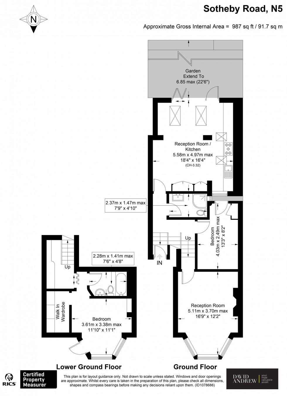 Floorplan for Sotheby Road, London, N5