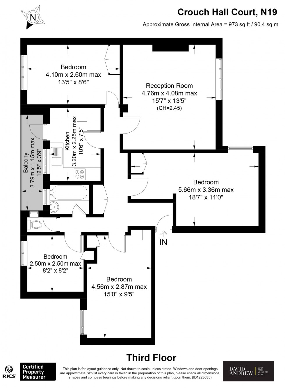 Floorplan for Sparsholt Road, Crouch Hall Court Sparsholt Road, N19