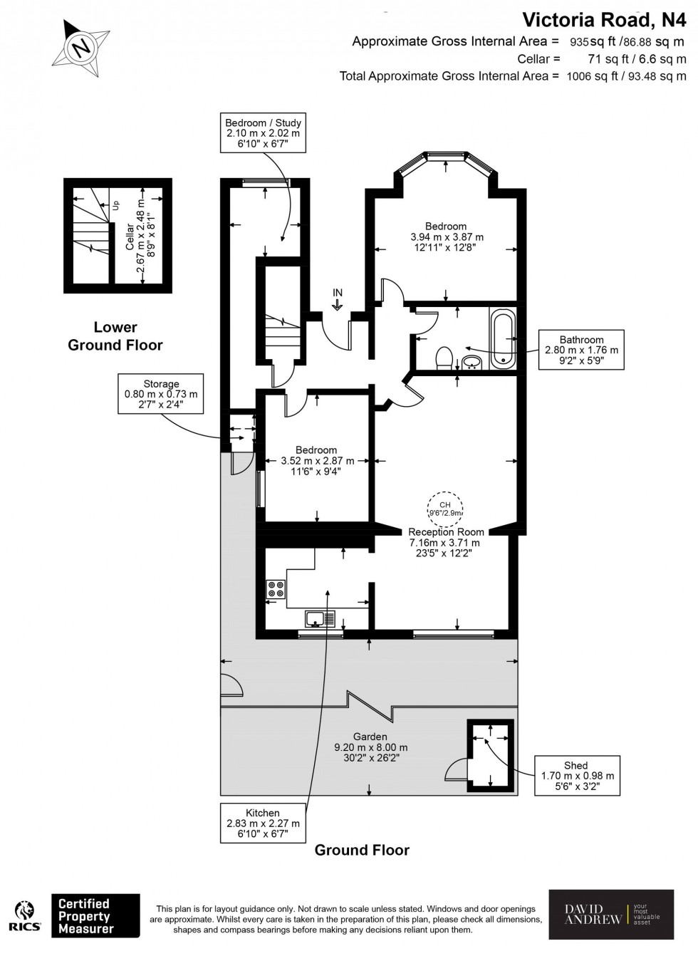 Floorplan for Victoria Road, London, N4