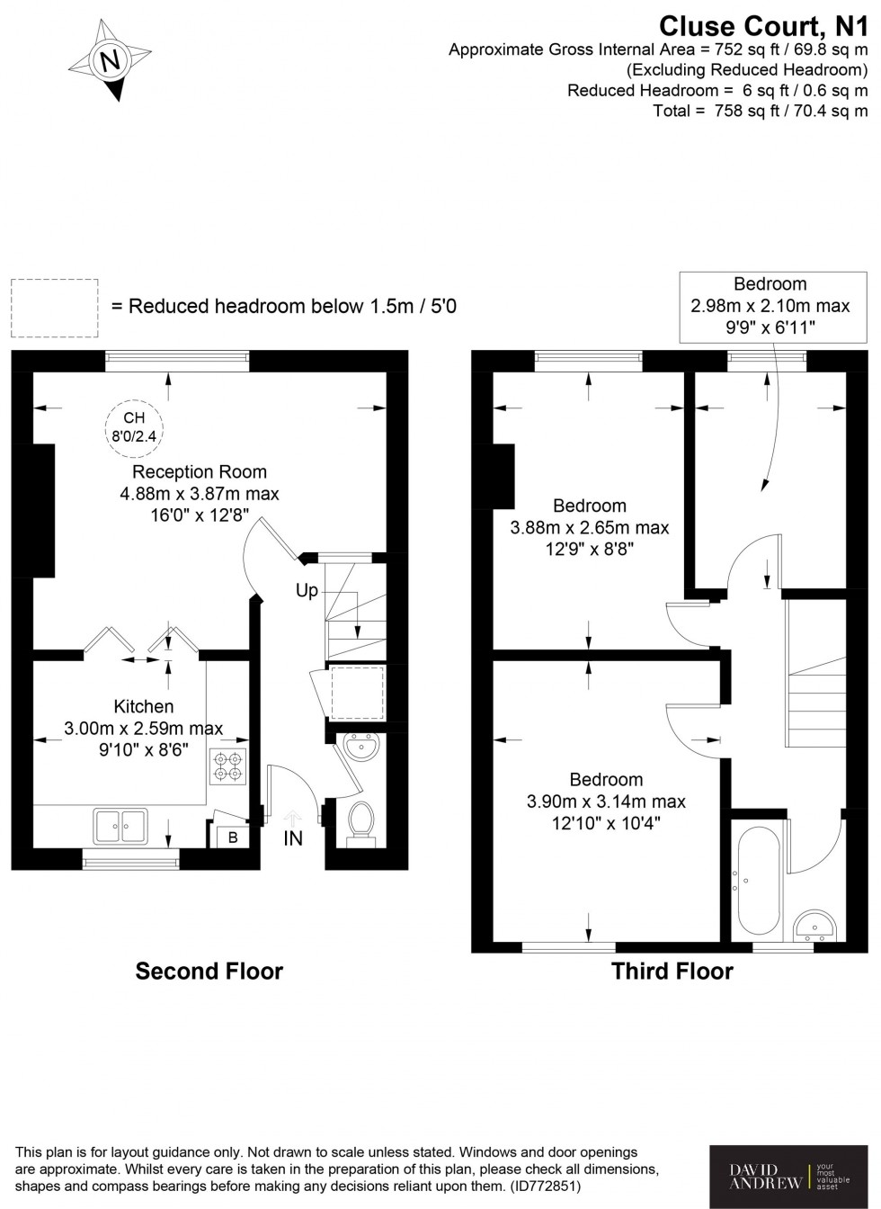 Floorplan for St. Peter's Street, Cluse Court St. Peter's Street, N1