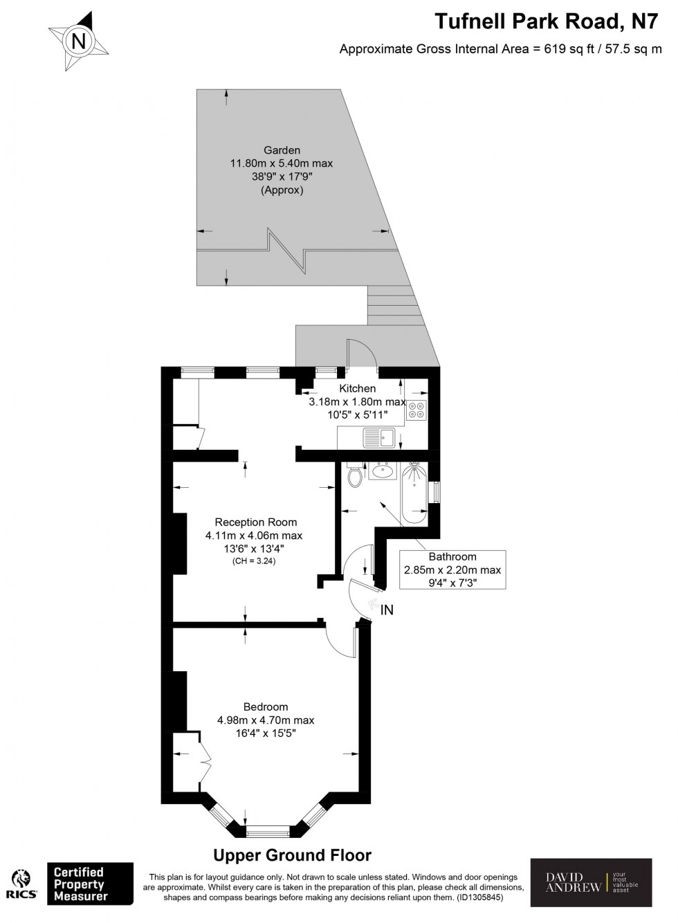 Floorplan for Tufnell Park Road, London, N7
