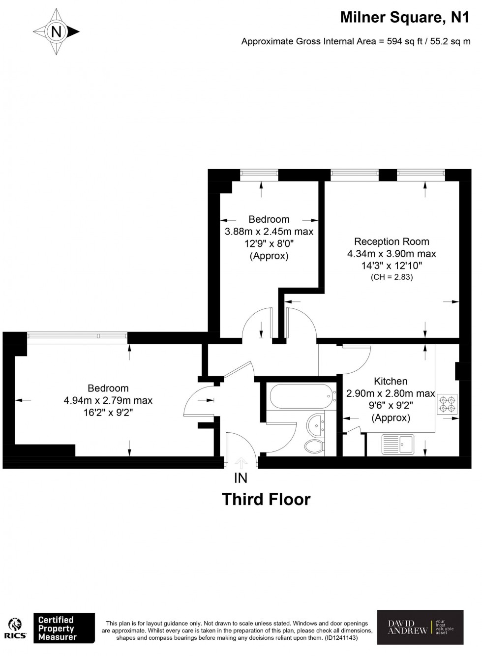 Floorplan for Milner Square, Waterloo Gardens Milner Square, N1