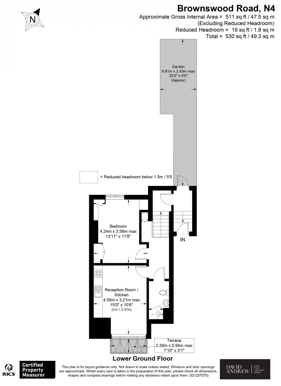 Floorplan for Brownswood Road, London, N4