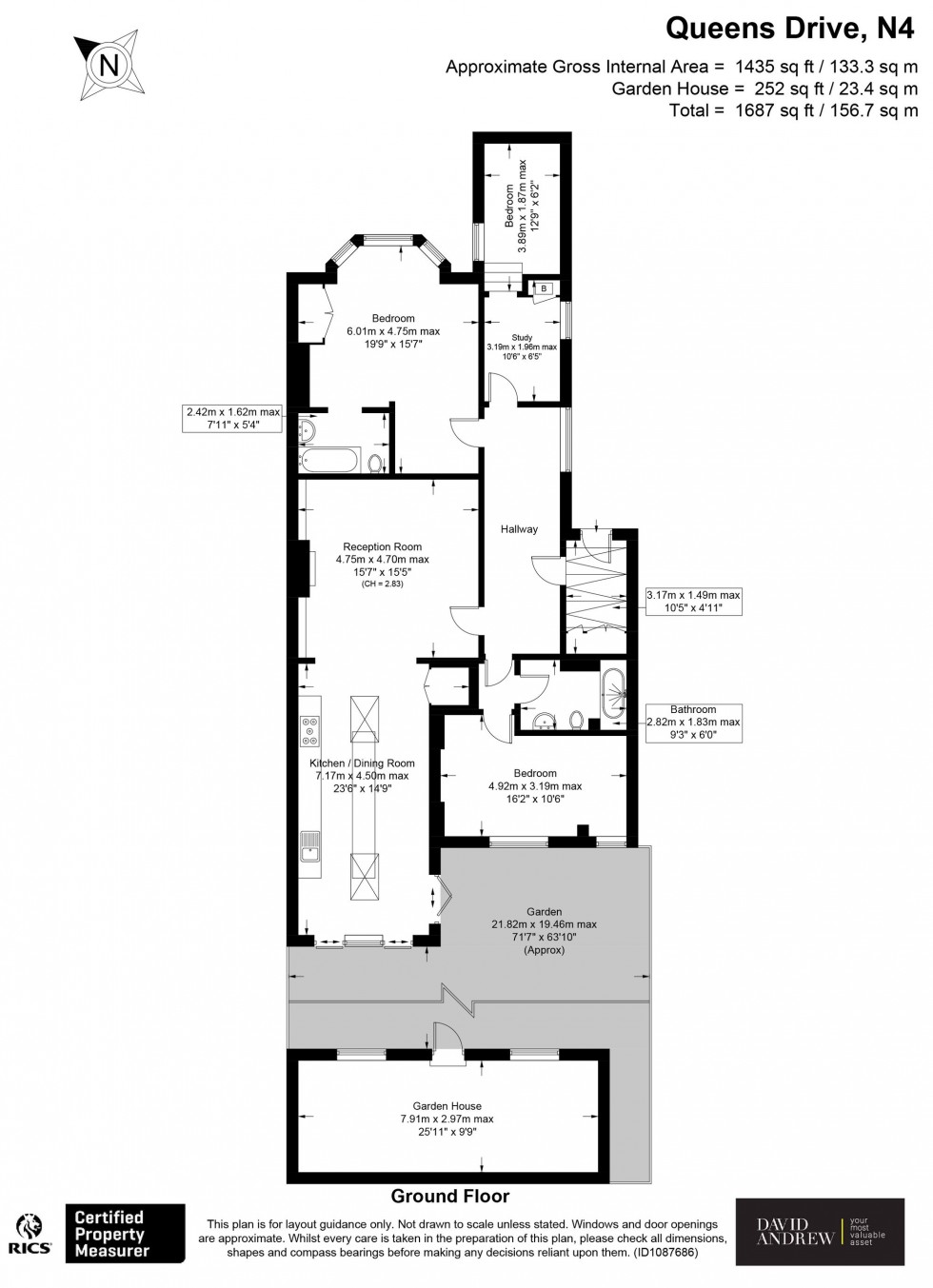Floorplan for Queens Drive, London, N4