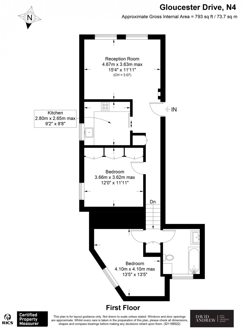 Floorplan for Gloucester Drive, London, N4